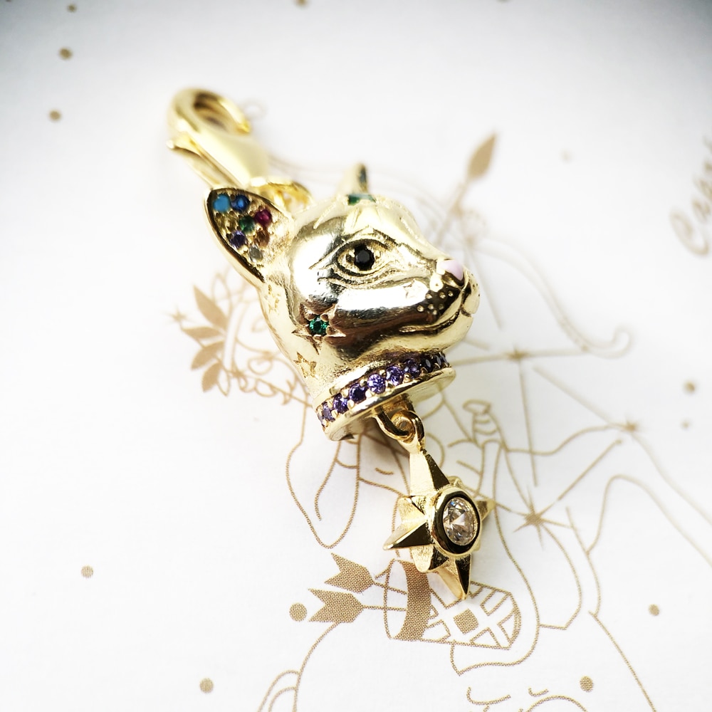cat gold charms pendant fit bracelet,2021 new cute european bijoux handmade jewelry for ladies women new europe style jewellery