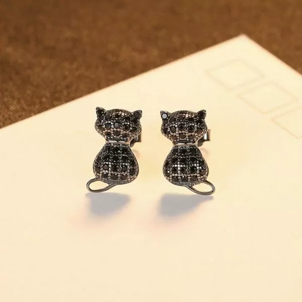 city kitty stud earrings
