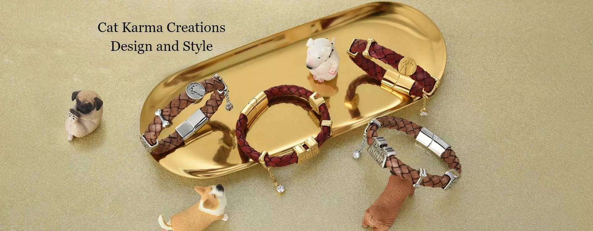 REAMOR Cute Pet Couple Charms Bracelet Women Stainless Steel Gold Plating Dog Cat Genuine Leather Bracelets Men Femme Jewelry