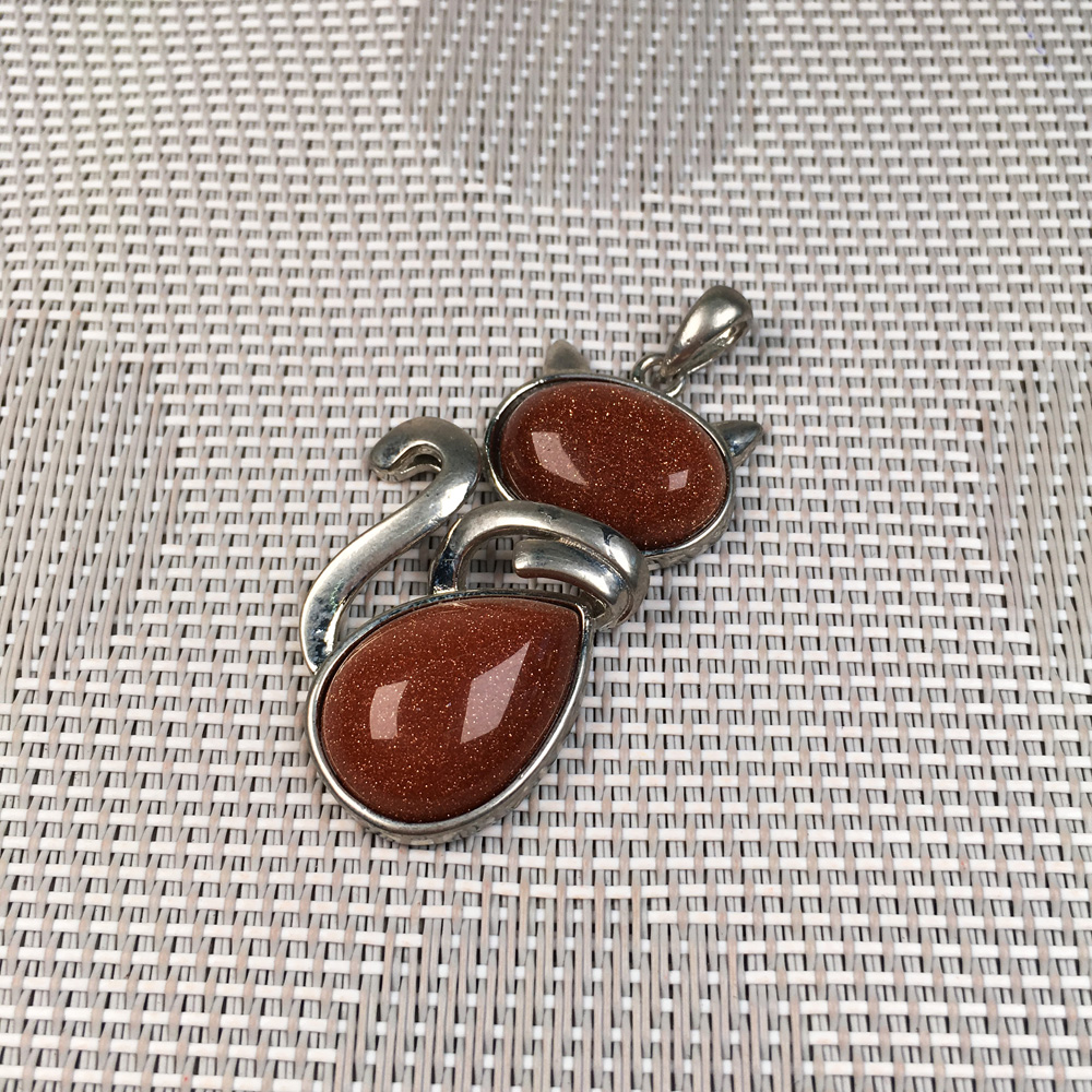 natural stone cat shape charm rose quartzs/tiger eye pendant diy for necklace earring accessories or jewelry making size 25x45mm