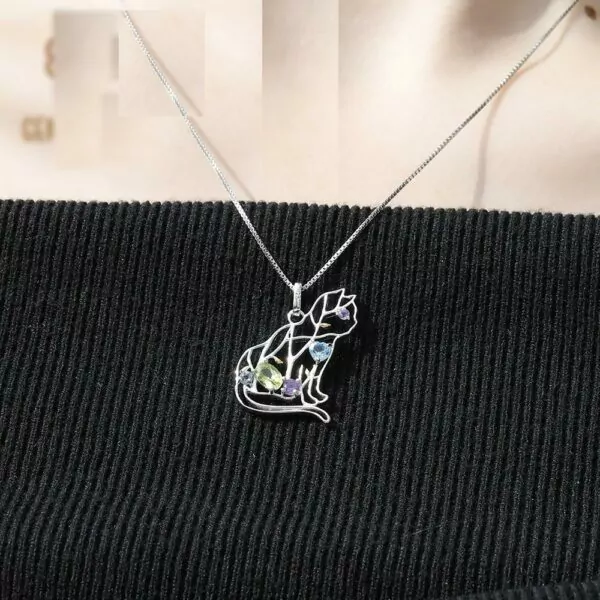Beautiful Gemstone Cat Necklace