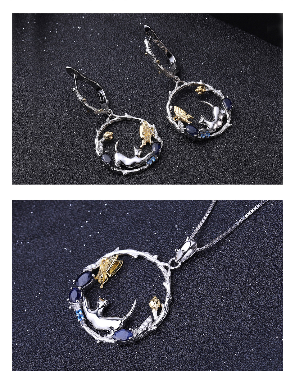 Cat Butterfly Jewelry Set