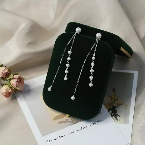 beautiful freshwater pearl long earrings