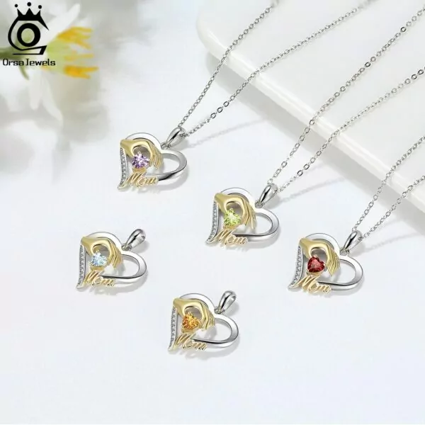 mothers hand heart necklace