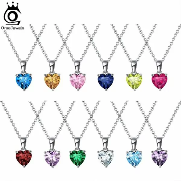 stunning birthstone heart pendant necklace