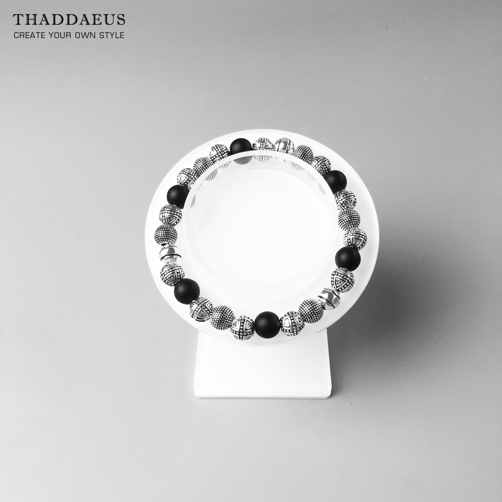 Obsidian Cross Beads Bracelet