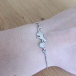 Stunning Silver crystal Cat and Ball charm Bracelet