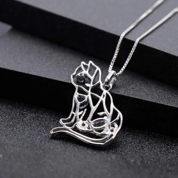 Beautiful Handmade Sterling Silver Cat Pendant - Image 3