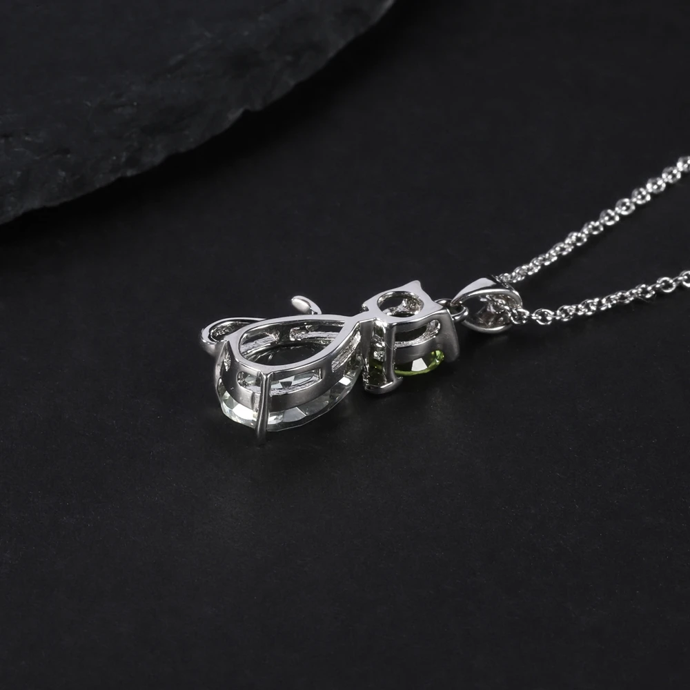 Peridot Crystal Cat Necklace