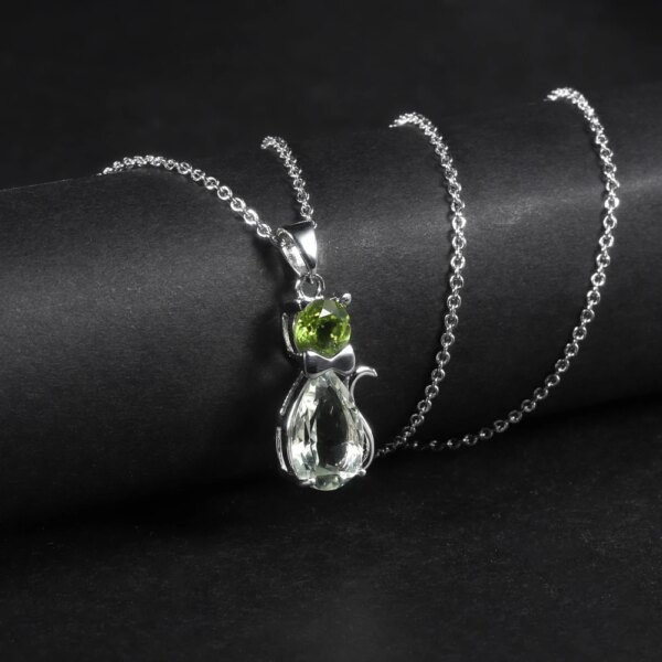 Lovely Peridot Crystal Cat Necklace - Image 5