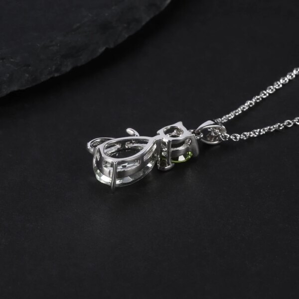 Lovely Peridot Crystal Cat Necklace - Image 4