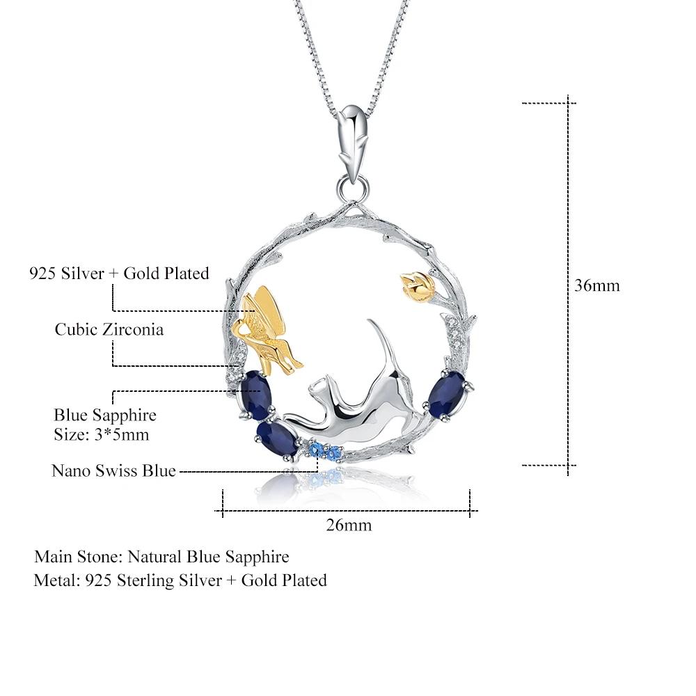 Cat and Butterfly Gemstone Necklace