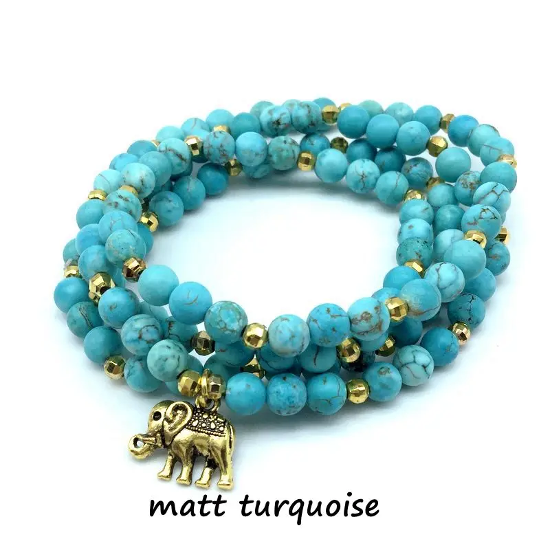 Hot Sale Natural Stone Bead Yoga Women Bracelet Elastic Stretchy With Metal Tree Charm Necklace Fashion Bangle Amethysts Howlite