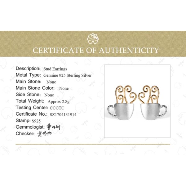 Fun Silver Hot Coffee Cup Earrings - Image 6