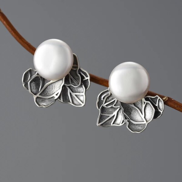 Vintage Baroque Pearl Earrings - Image 2