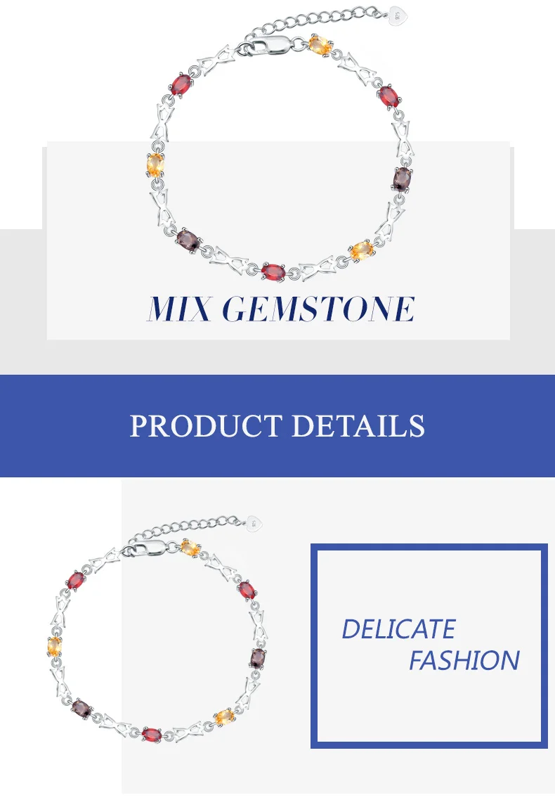 Sterling Silver Gemstone Bracelet