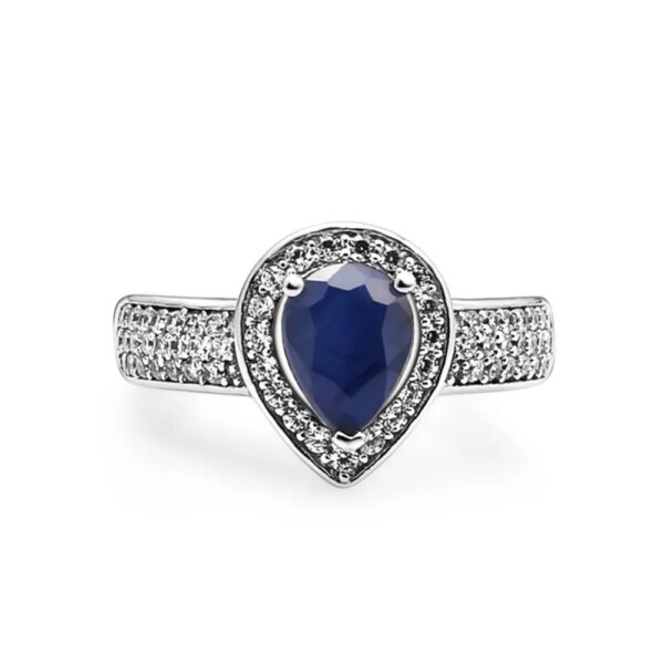 Stunning Blue Sapphire Jewelry Set | 925 Sterling Silver Earrings & Ring - Image 5
