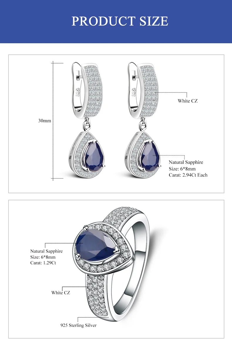 Blue Sapphire Jewelry Set