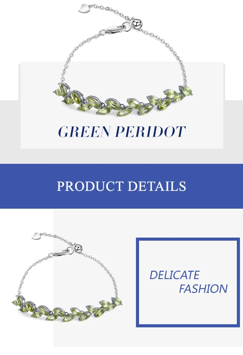 Exquisite Natural Peridot Gemstone Bracelet