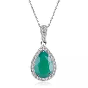 Natural Green Agate Pendant Necklace