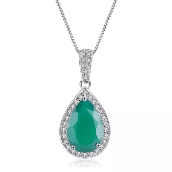Natural Green Agate Pendant Necklace