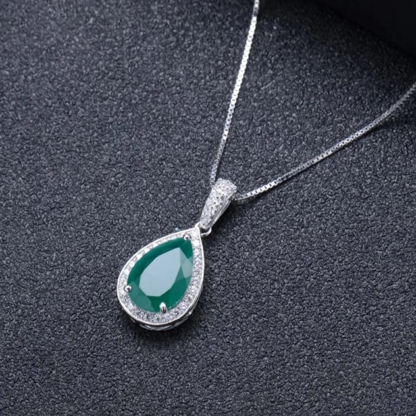 Natural Green Agate Pendant Necklace