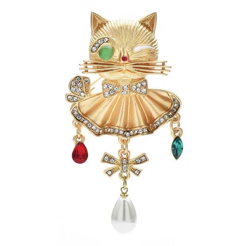 vintage cat brooch
