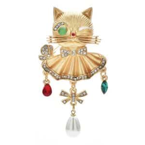 vintage cat brooch
