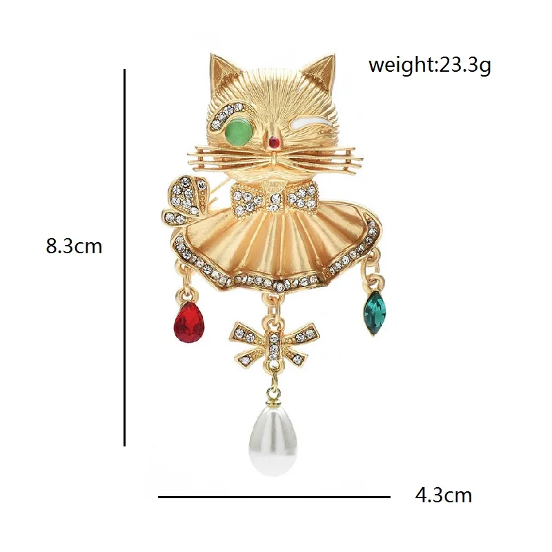 vintage cat brooch