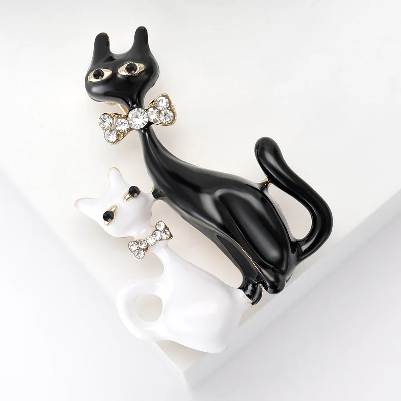 Lovely Two Cats Brooche
