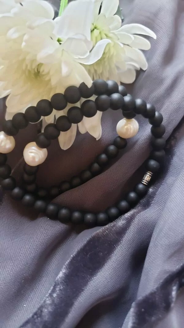 pearl and black bracelet