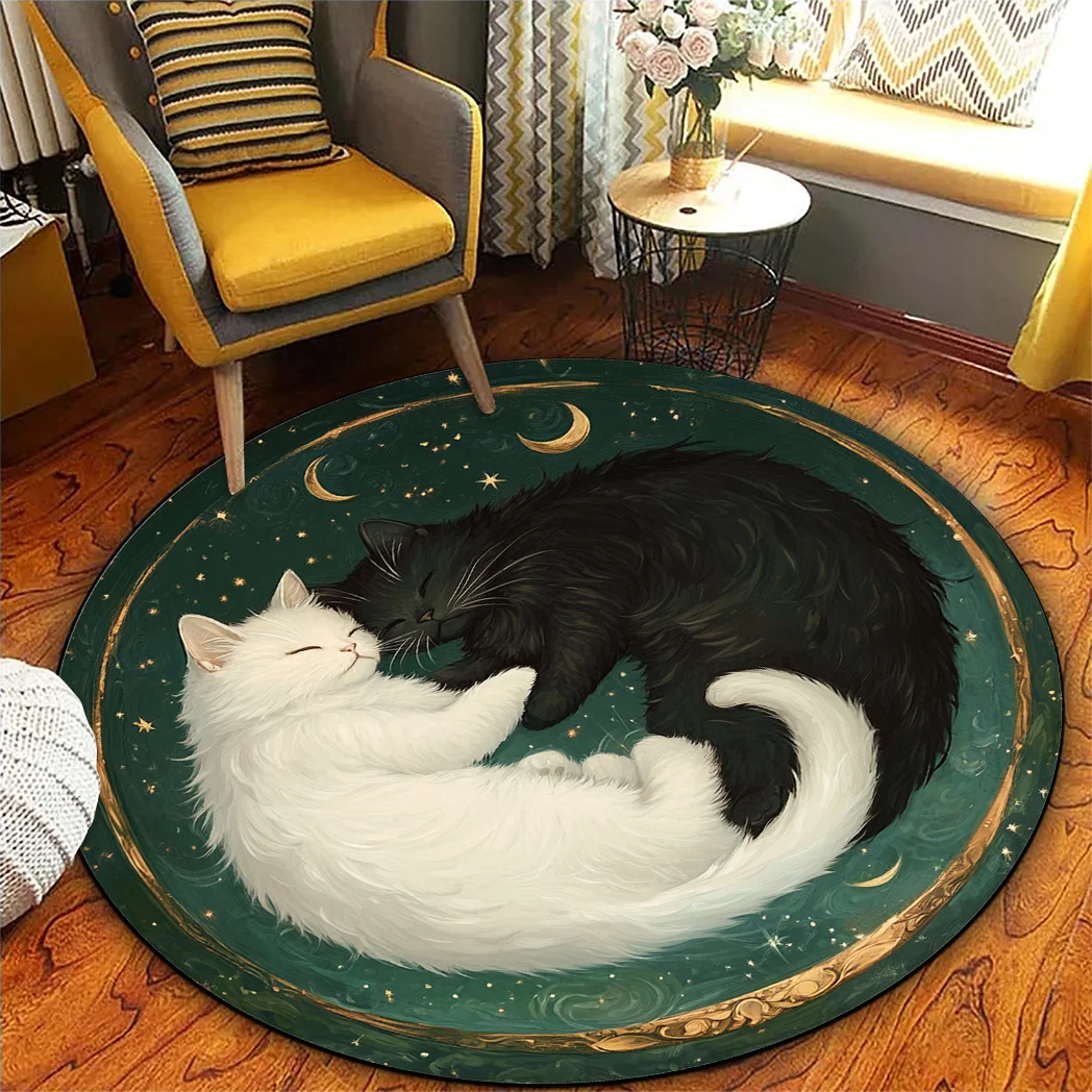 Yin Yang Cat Rug
