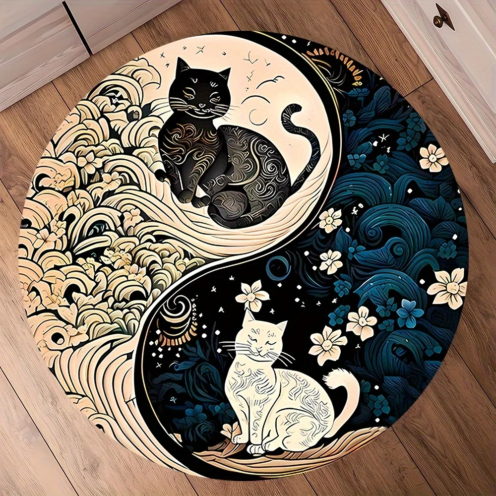 Yin Yang Cat Rug