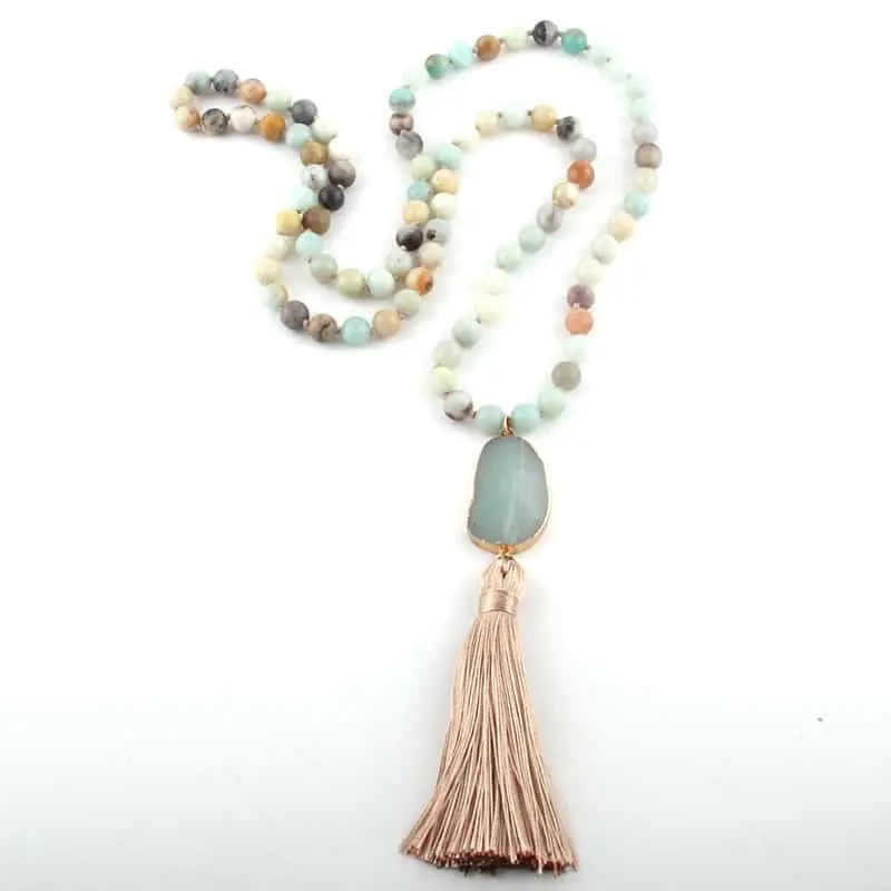 Stunning Natural Stone Meditation and Yoga Necklace