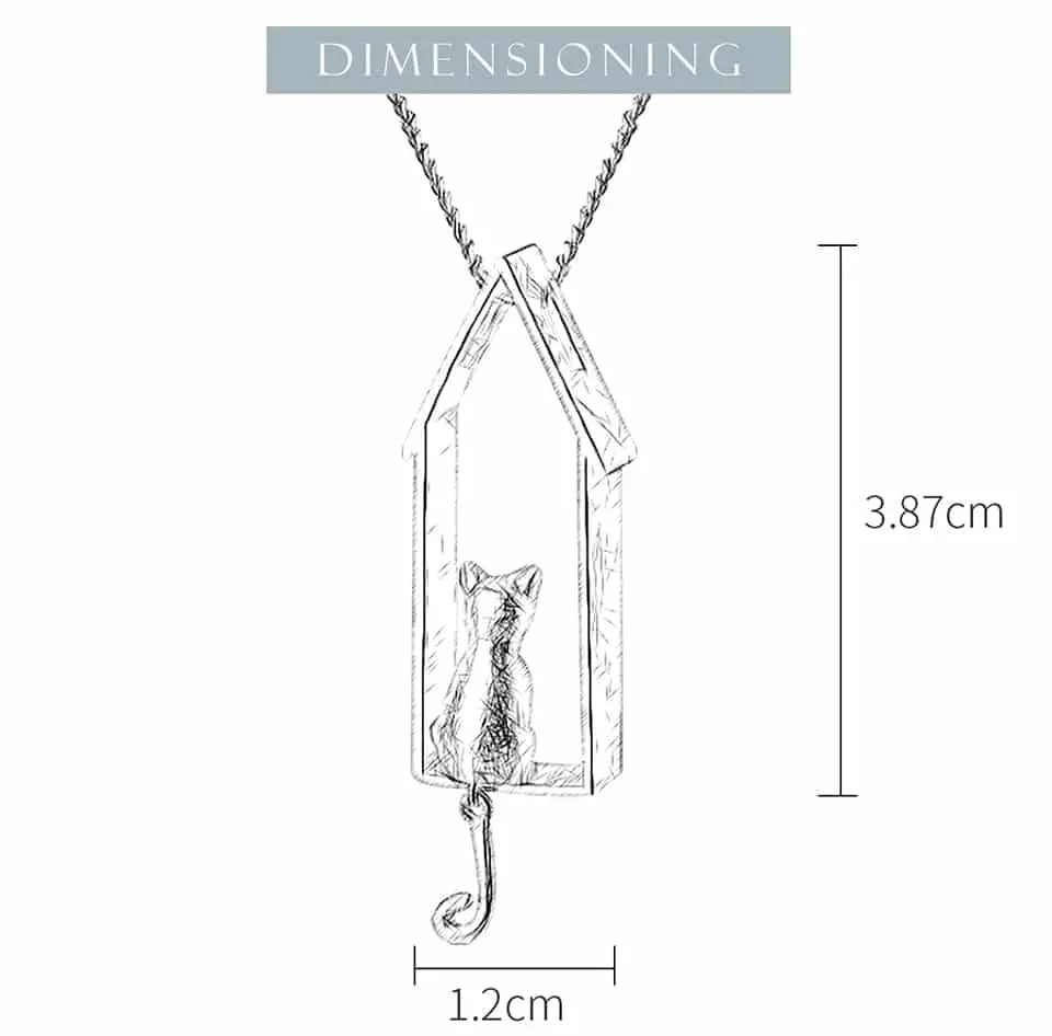 Lotus Fun Real 925 Sterling Silver Handmade Fine Jewelry Original Gold Cute Gazing Cat Design Pendant without Necklace for Women