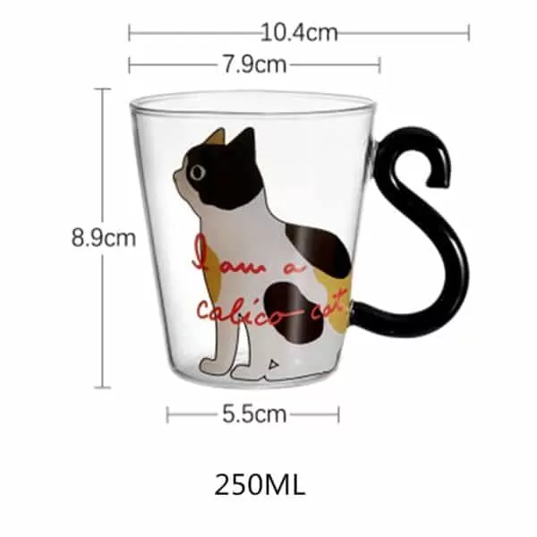 fun glass cat cup