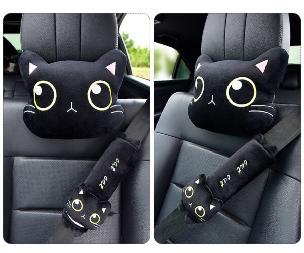 cute black cat car set