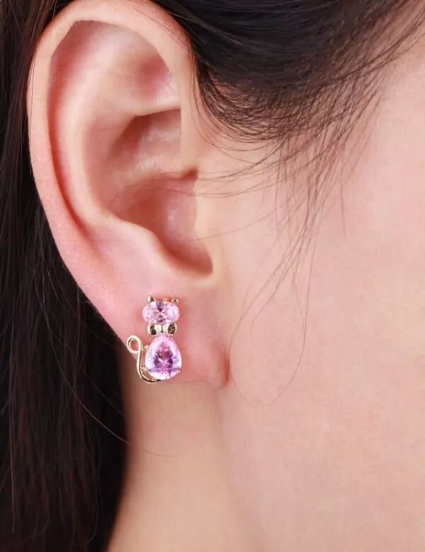 affordable sparkle with our collection of crystal cat earrings