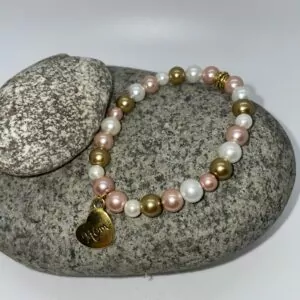 Handcrafted Mom Pearl Bracelet