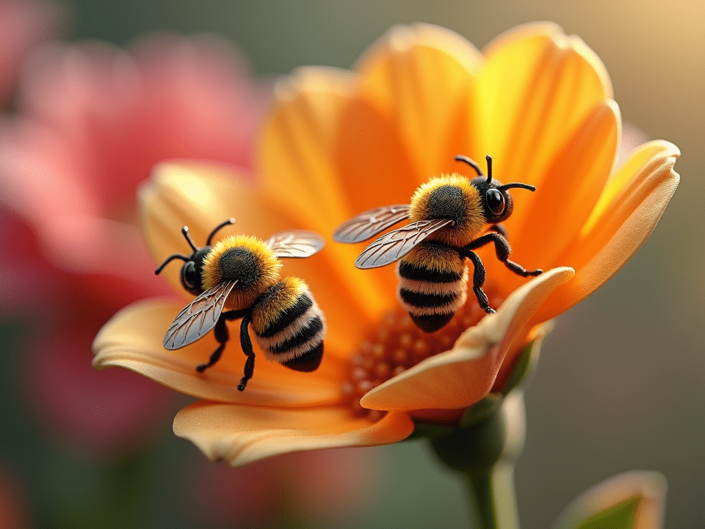 bee and flower earrings