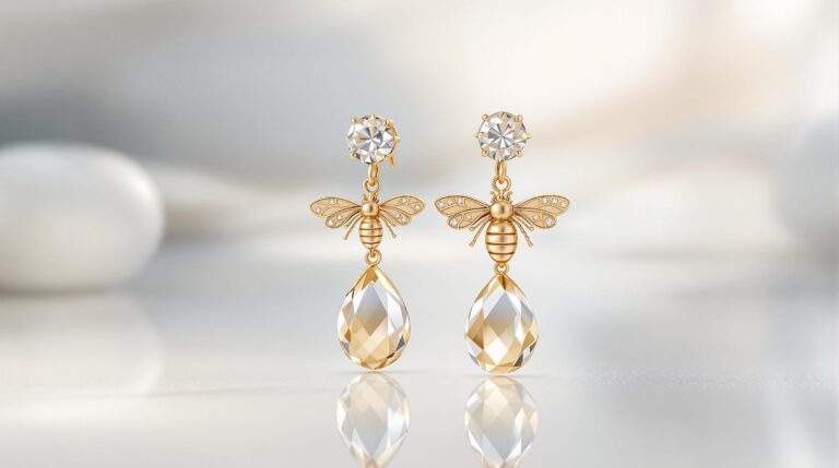 bee drop earrings