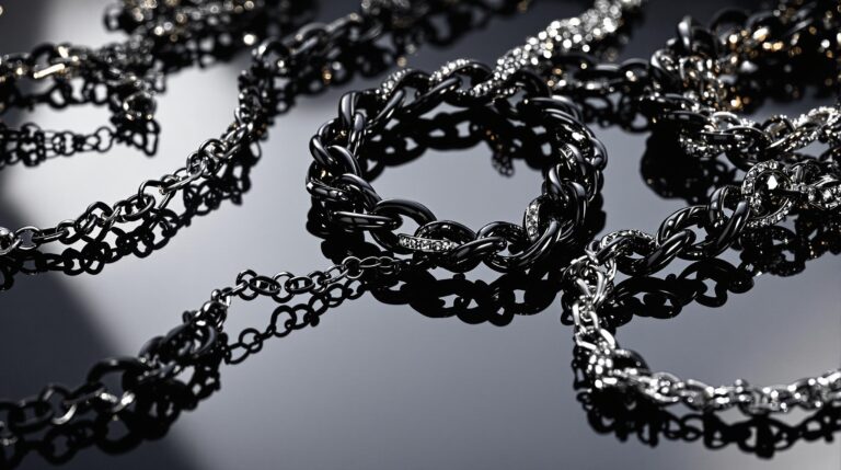 black and silver chain