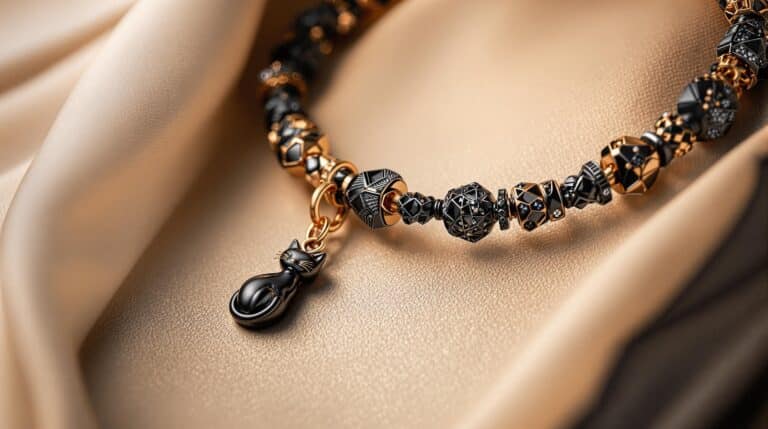 black cat charm bracelet