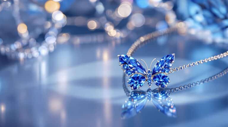 blue sapphire butterfly necklace