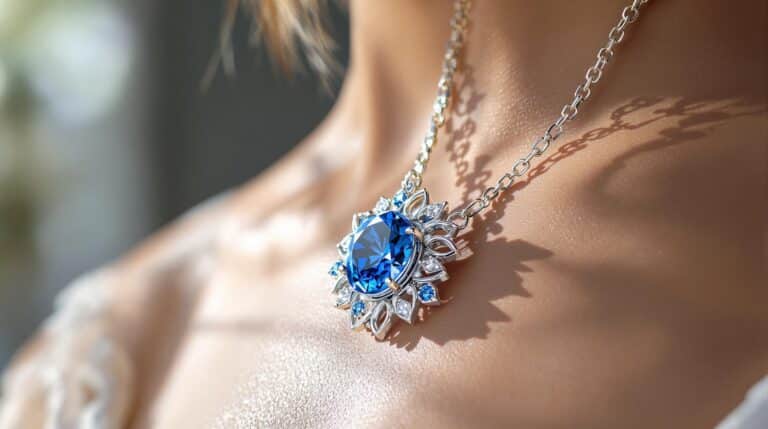 blue silver necklace