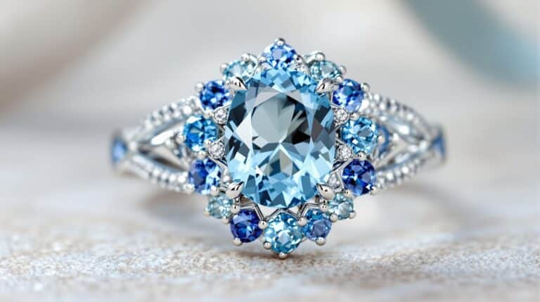 blue sterling silver ring