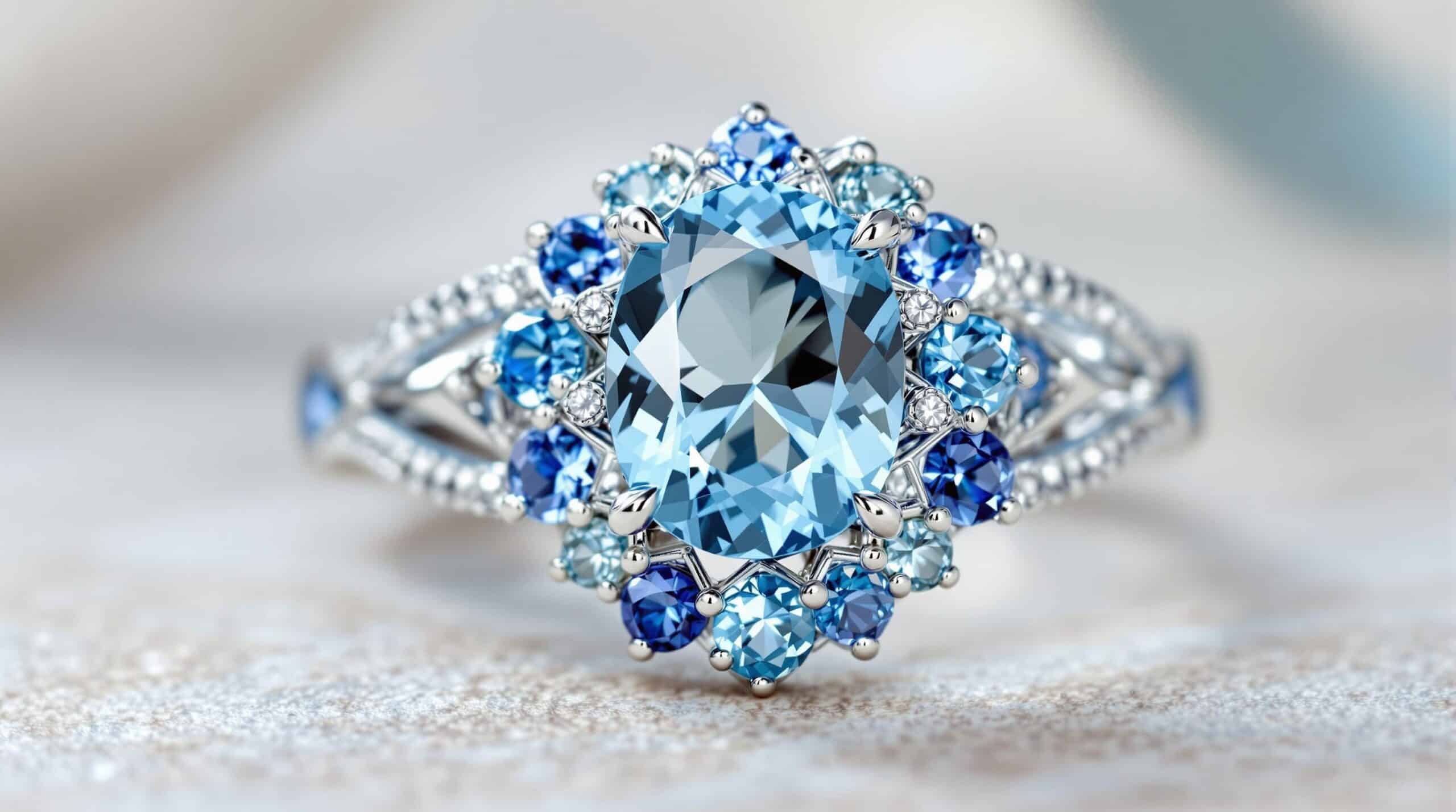 blue sterling silver ring