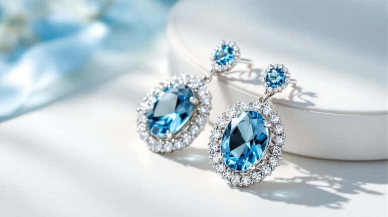 blue topaz and silver earrings