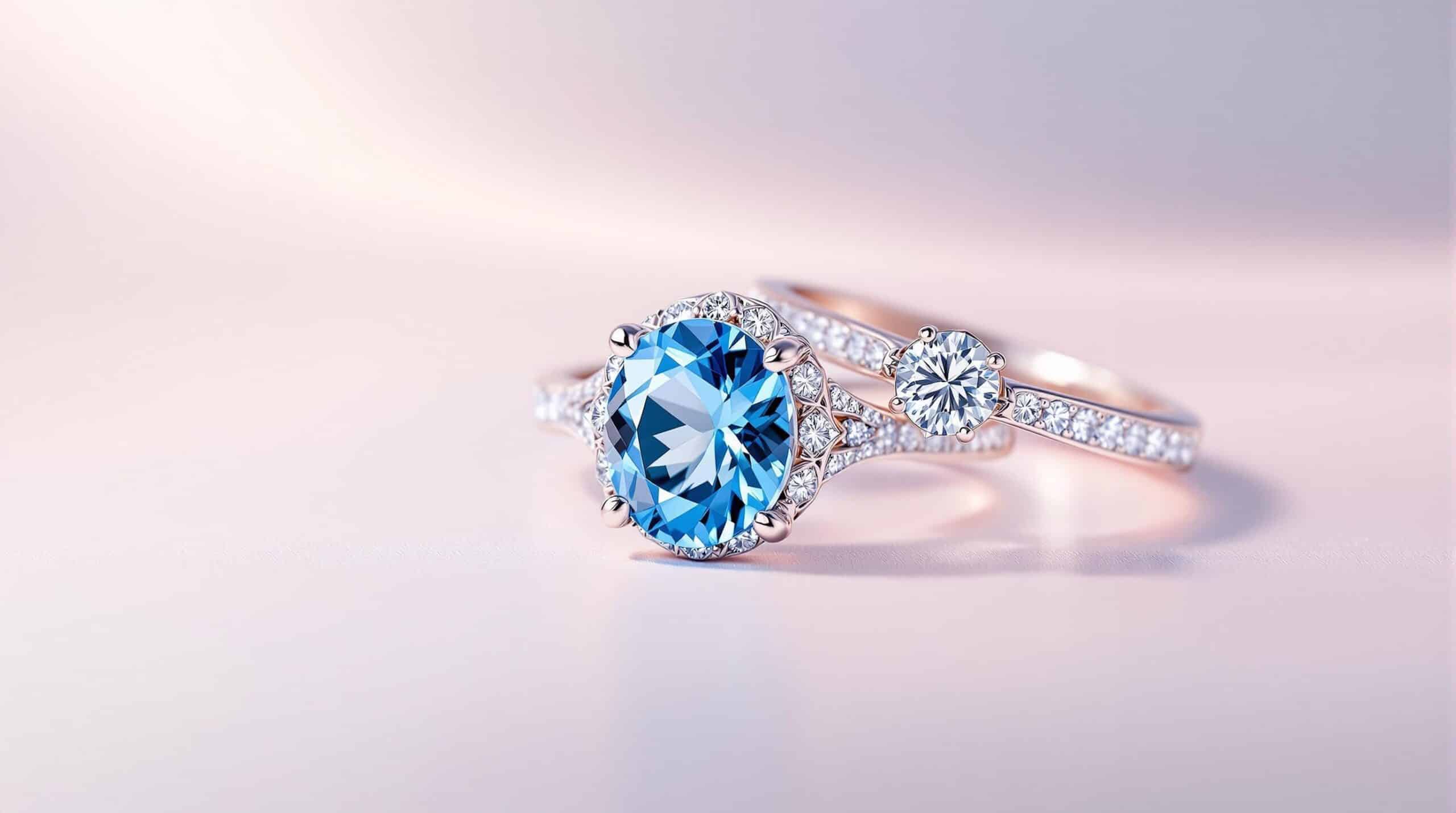 blue topaz and sterling silver rings