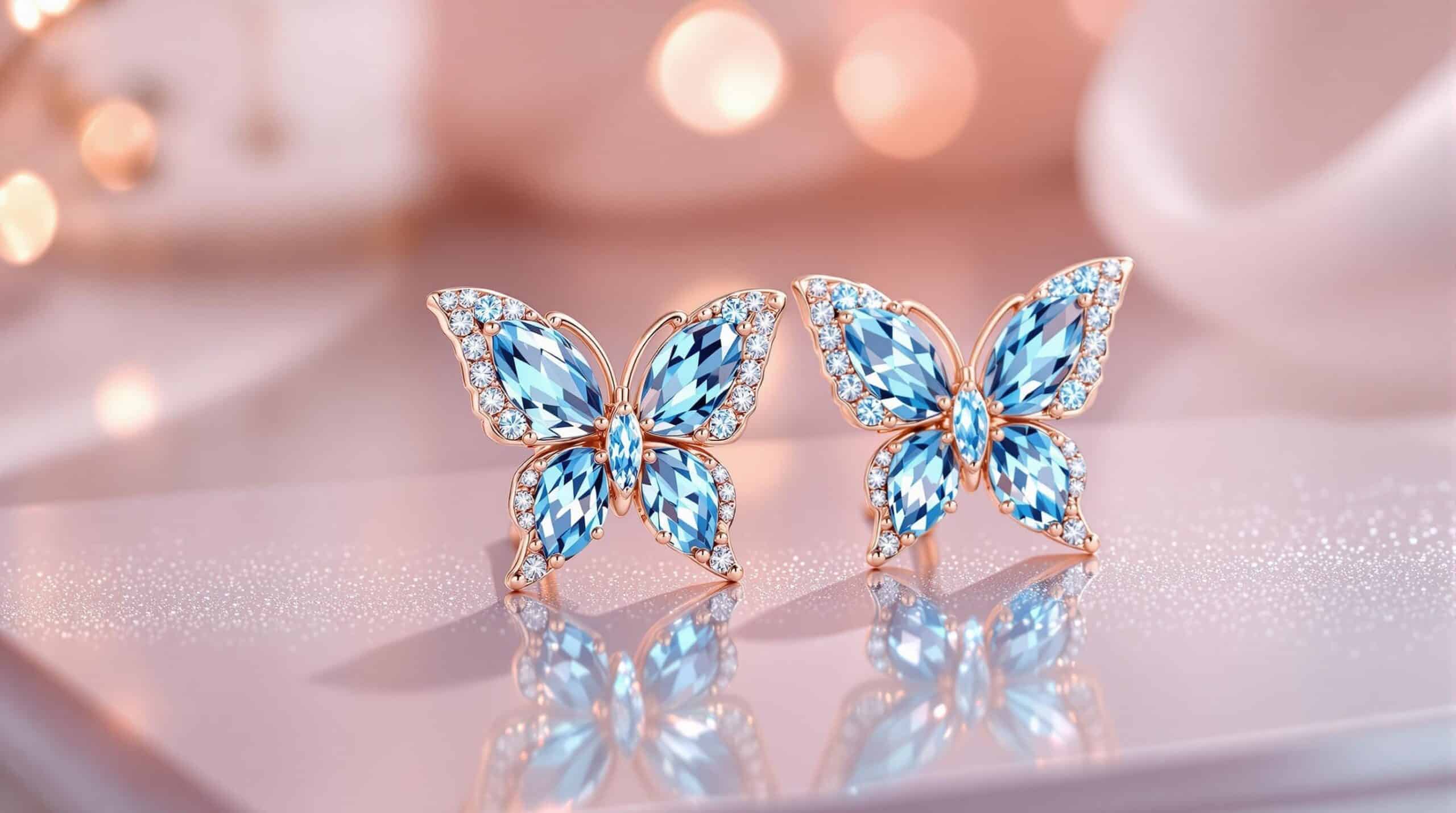 blue topaz butterfly earrings